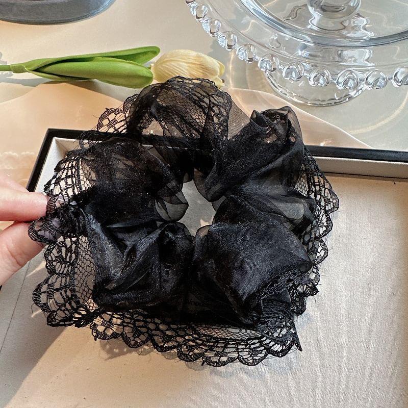 Plain Lace Trim Scrunchie Product Image