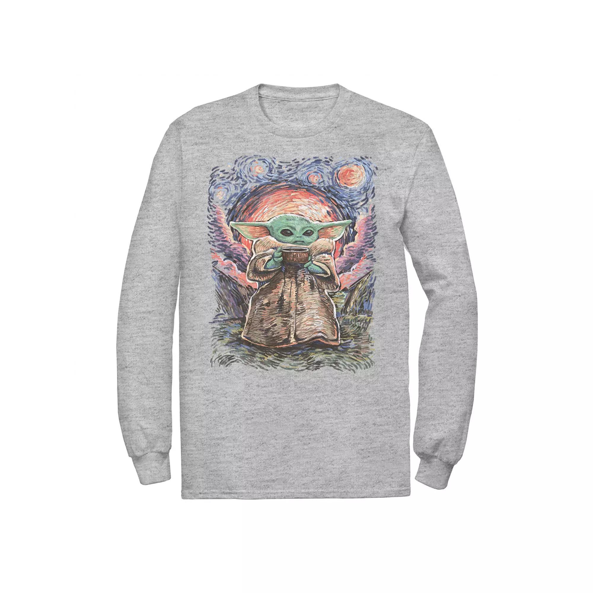 Big & Tall Star Wars The Child Starry Night Long Sleeve Tee, Men's,  Product Image