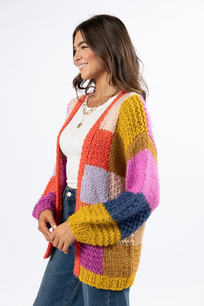 Still Deciding Multi Color Block Cardigan FINAL SALE Product Image