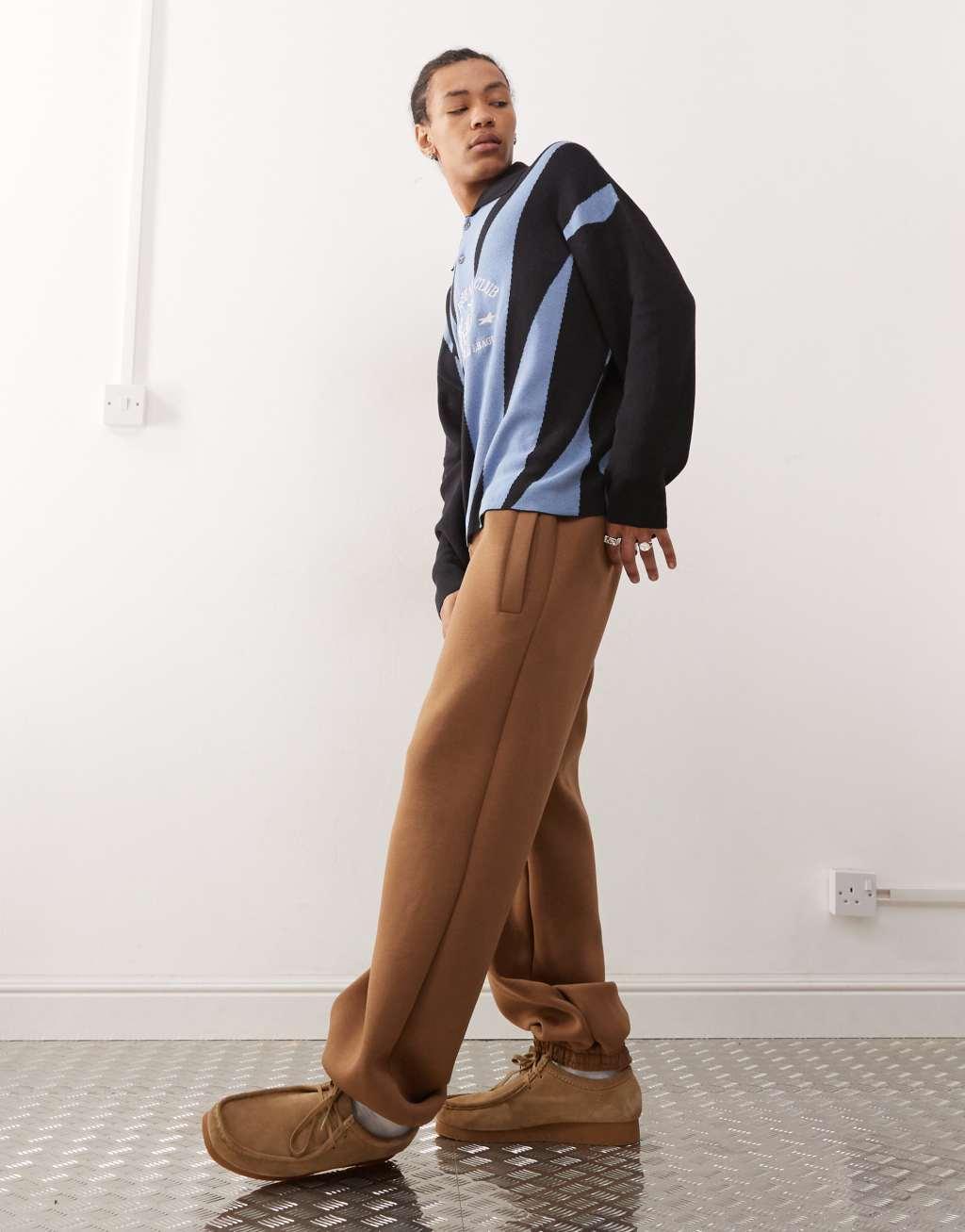 Weekday Simon scuba sweatpants in brown - part of a set Product Image