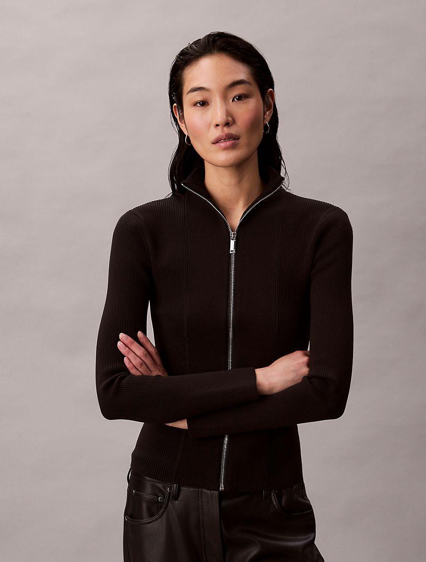 Nylon Ribbed Zip Jacket Product Image