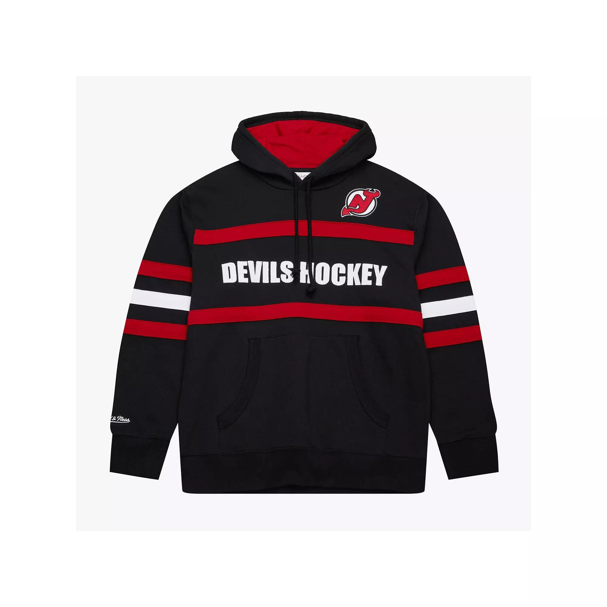 Men's Mitchell & Ness Black New Jersey Devils Head Coach Slogan Pullover Hoodie,  Product Image