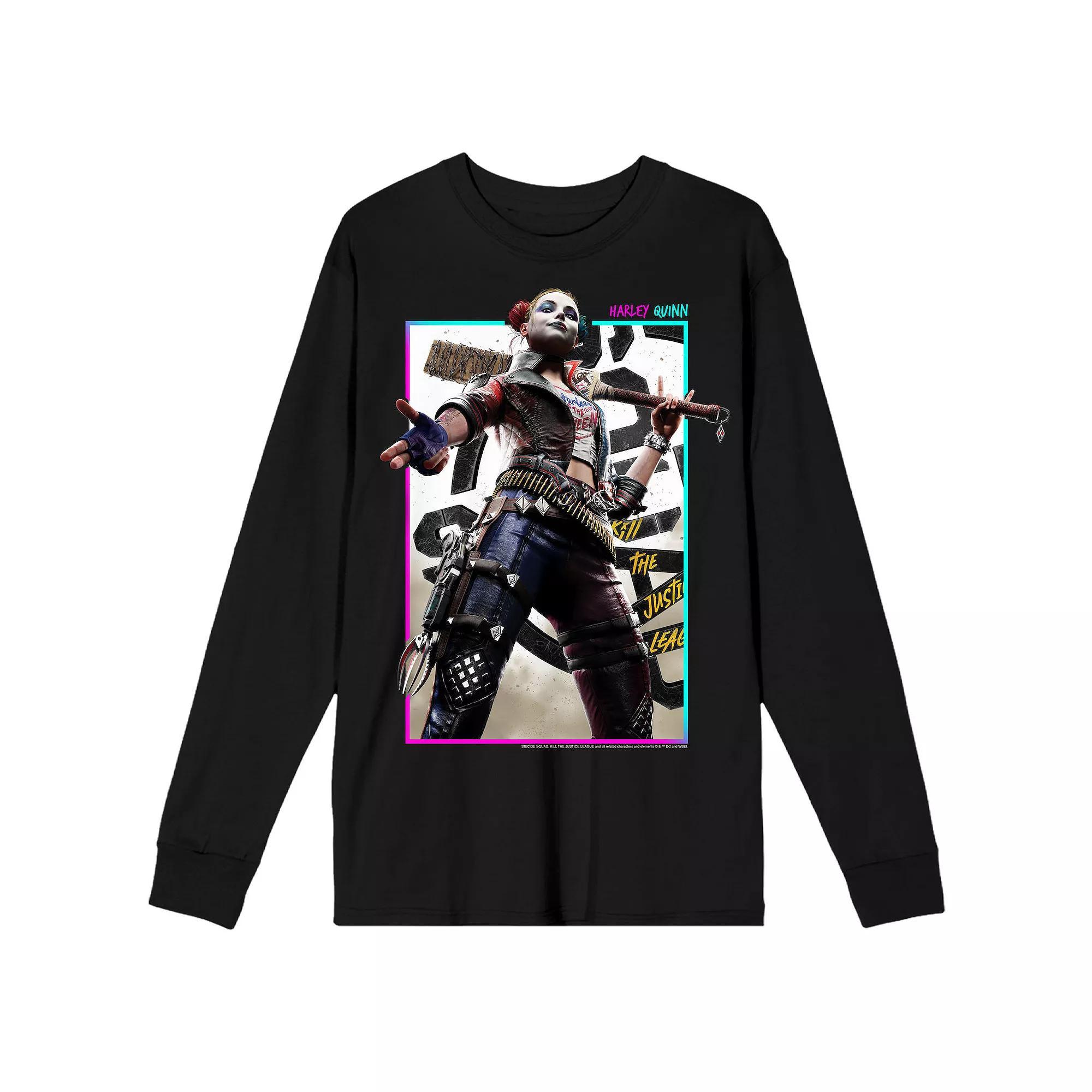 Men's DC Comics Suicide Squad Harley Long Sleeve Graphic Tee, Size: XXL, Black Product Image