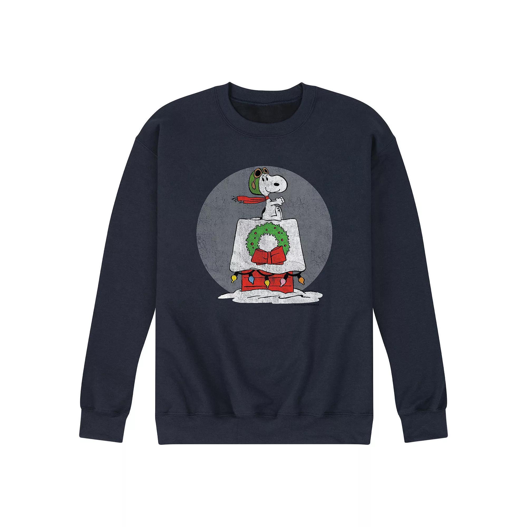 Men's Peanuts Snoopy Holiday Sweatshirt, Size: XL, Blue Product Image