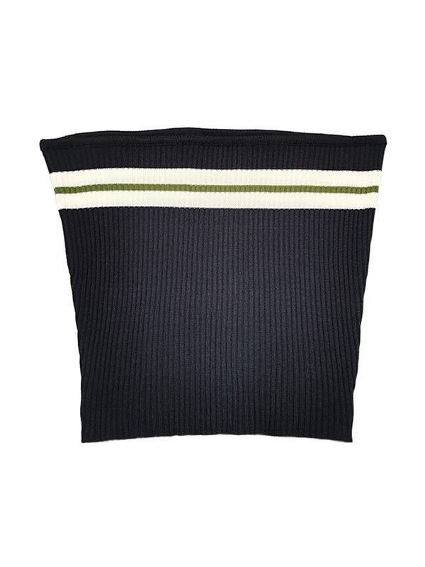 Knit Striped Bandeau Crop Top Product Image