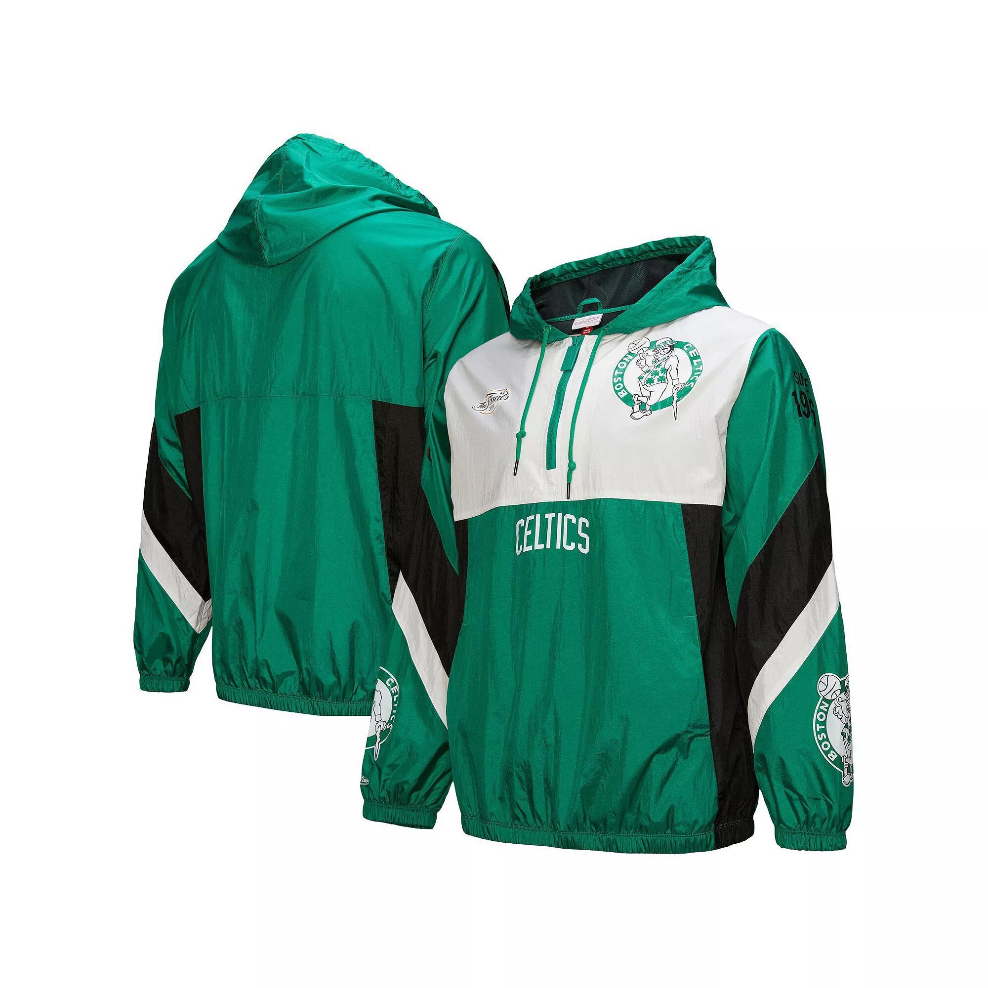 Men's Mitchell & Ness Kelly Green Boston Celtics Hardwood Classics Team Origins Anorak Quarter-Zip Windbreaker Jacket, Size: Large Product Image