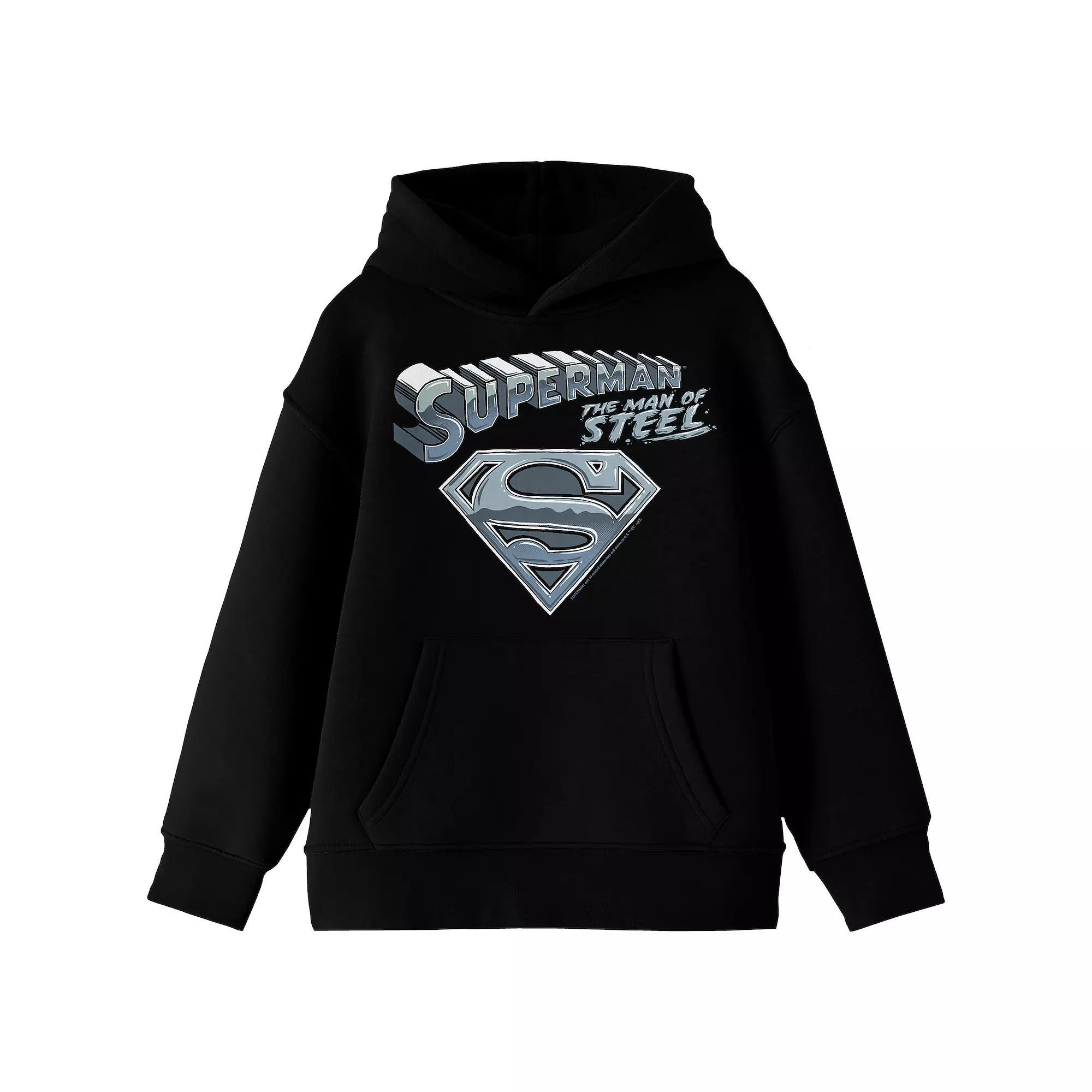 Boys 8-20 DC Comics Superman Man Of Steel Chrome Graphic Hoodie, Boy's, Size: Large, Black Product Image
