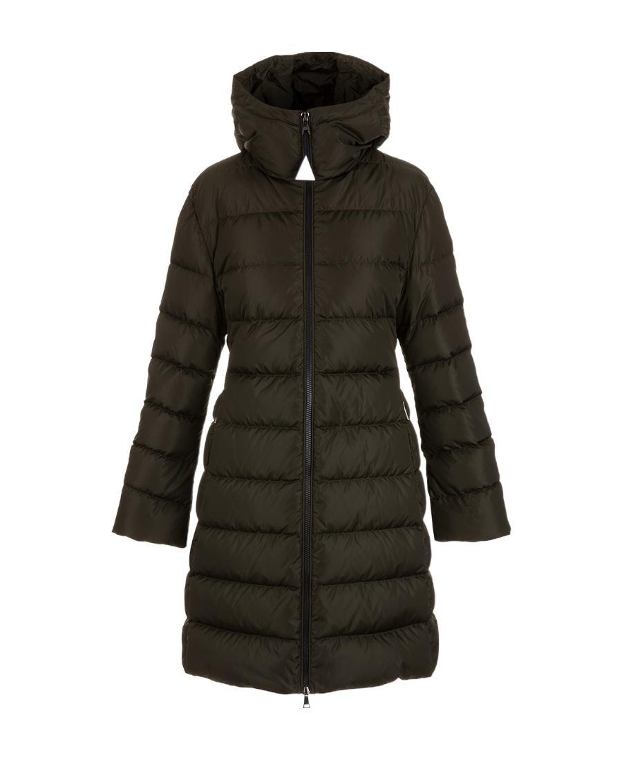 MONCLER Belted Padded Midi Coat In Green Product Image