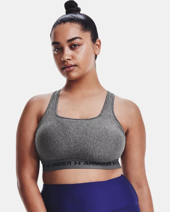 Womens Armour Mid Crossback Heather Sports Bra Product Image