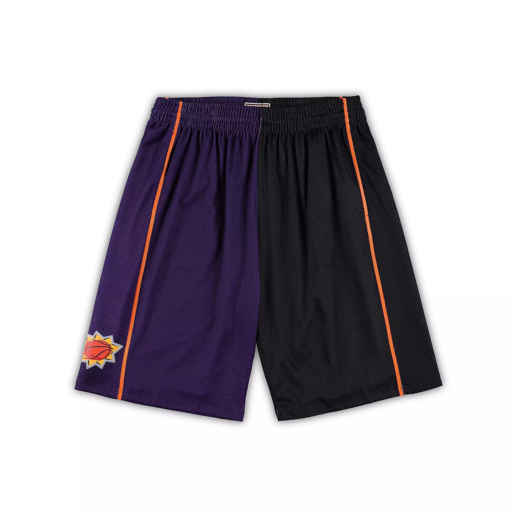 Men's Mitchell & Ness Purple/Black Phoenix Suns Big & Tall Hardwood Classics Split Swingman Shorts, Size: 4XB, Phx Purple Product Image