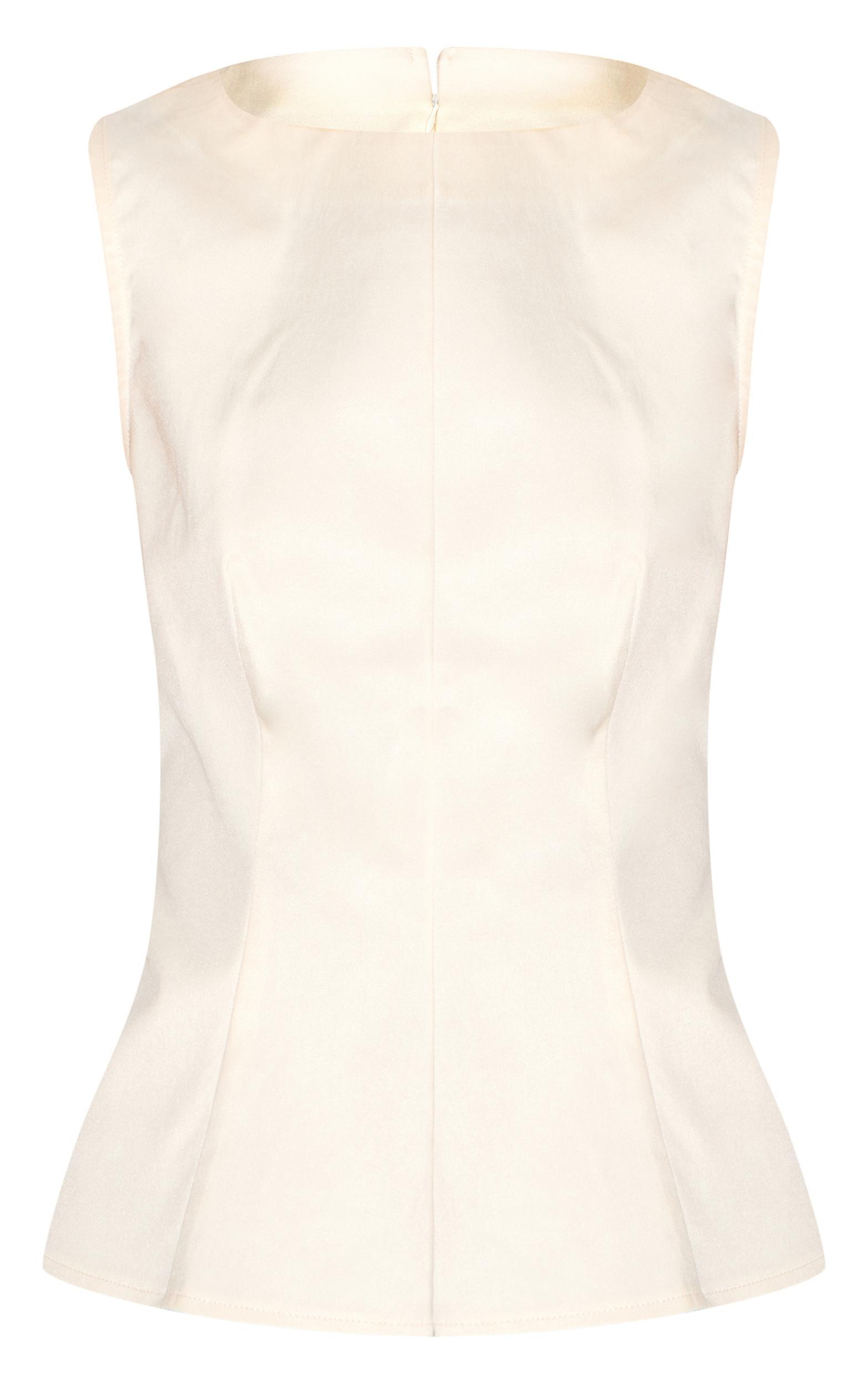 Lemon Woven Fitted Boatneck Peplum Top Product Image