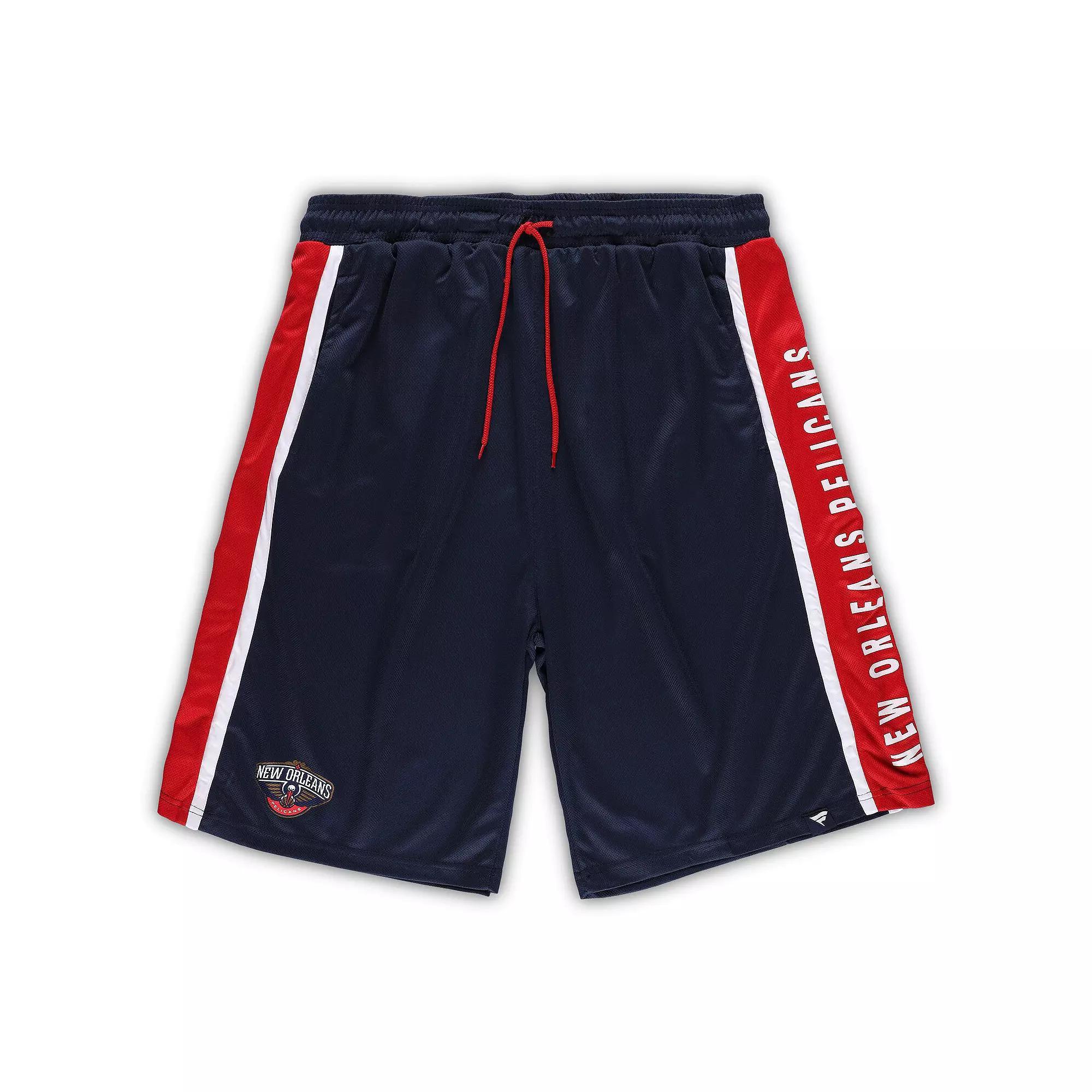Men's Fanatics Branded Navy New Orleans Pelicans Big & Tall Referee Iconic Mesh Shorts,  Product Image