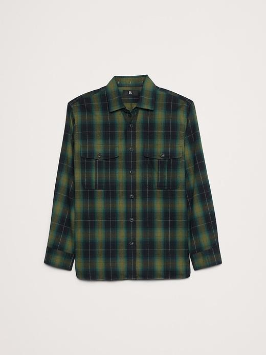 Relaxed-Fit Flannel Utility Shirt Product Image