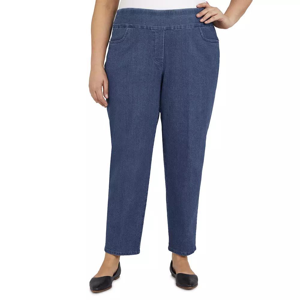 Plus Size Alfred Dunner Classics Pull-On Straight-Leg Denim Pants, Womens Product Image