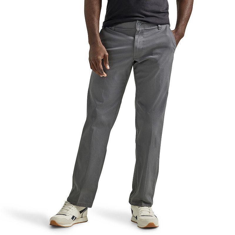 Men's Lee® Extreme Motion Straight Fit Flat Front Pants, Size: 34 X 32, Painter Gray Product Image