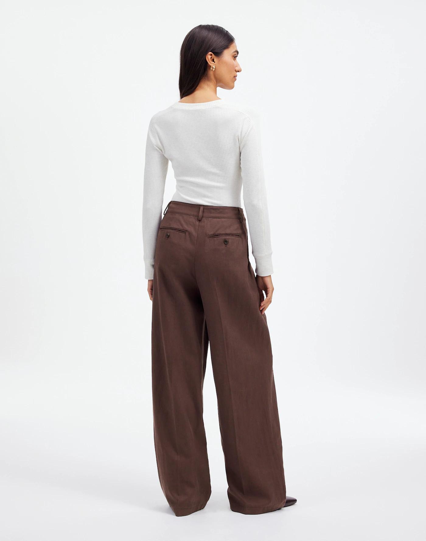The Petite Harlow Wide-Leg Pant in Drapey Twill Product Image