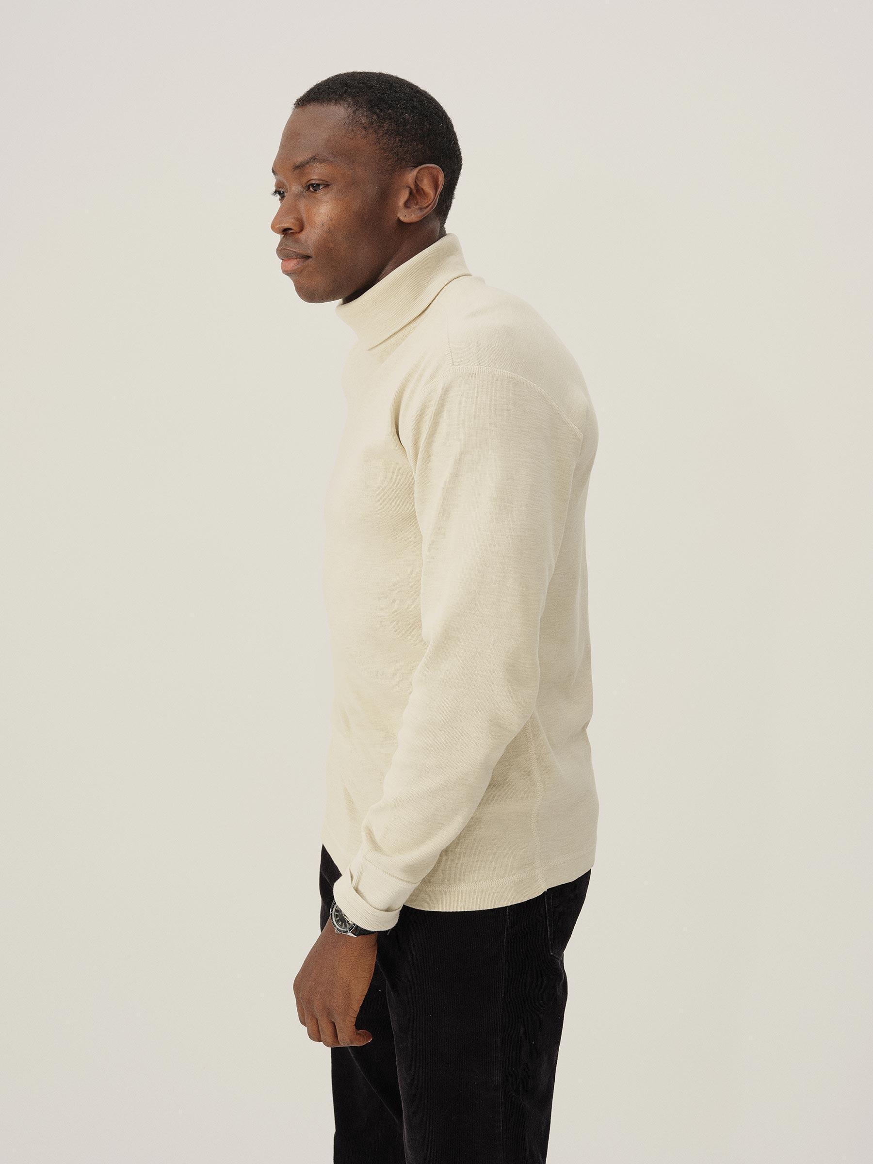 Worn White Sidewinder Rib Turtleneck Product Image