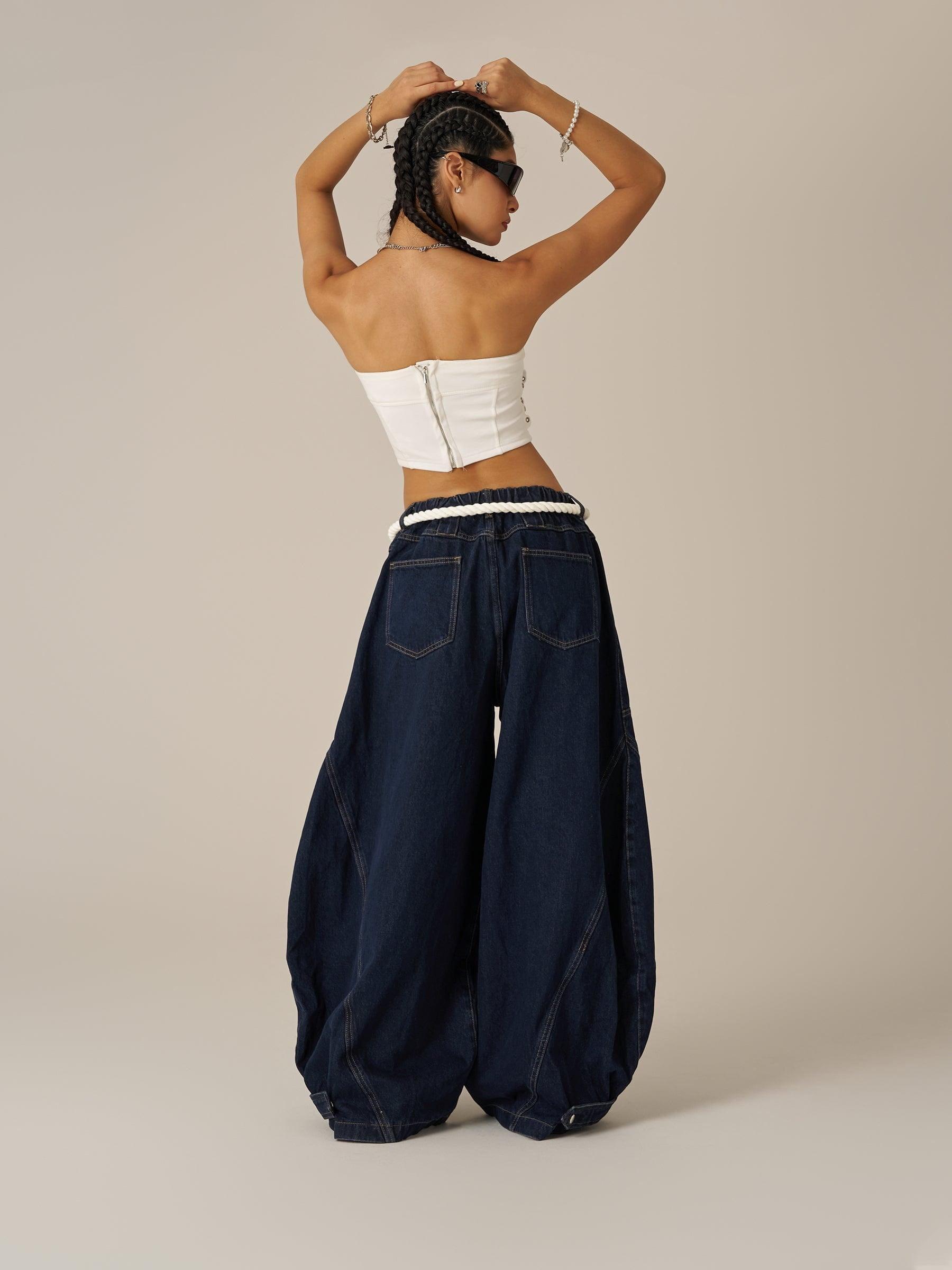 Aelfric Eden Drawstring Waist Super Baggy Jeans Product Image