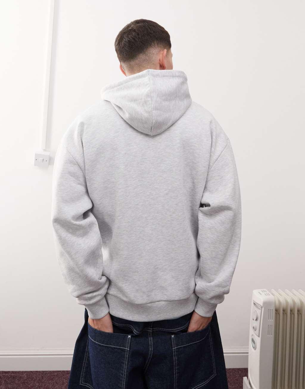 Reclaimed Vintage oversized hoodie with rodeo print in gray heather Product Image