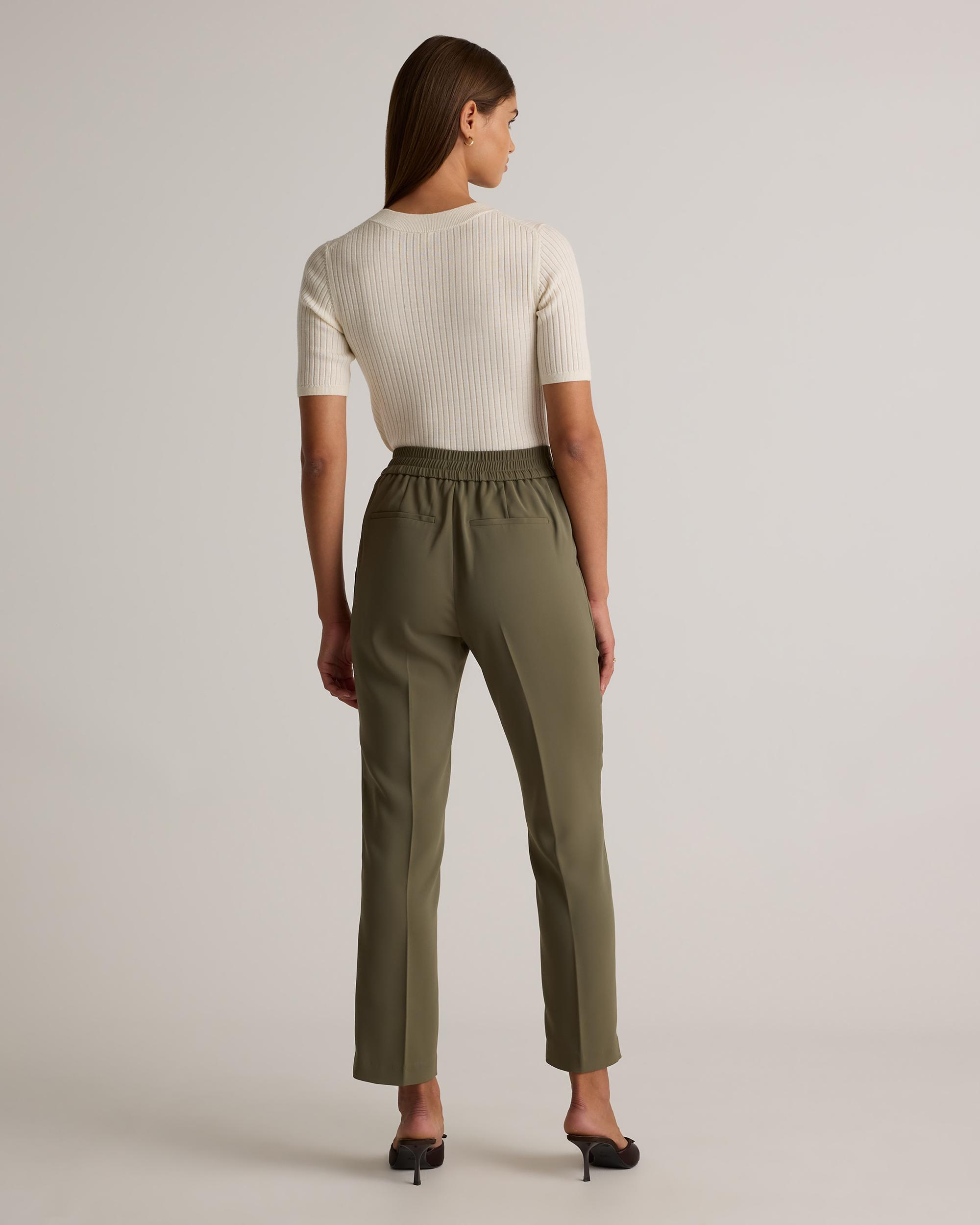 Quince | Women's Stretch Crepe Ankle Pants Recycled Polyester Product Image