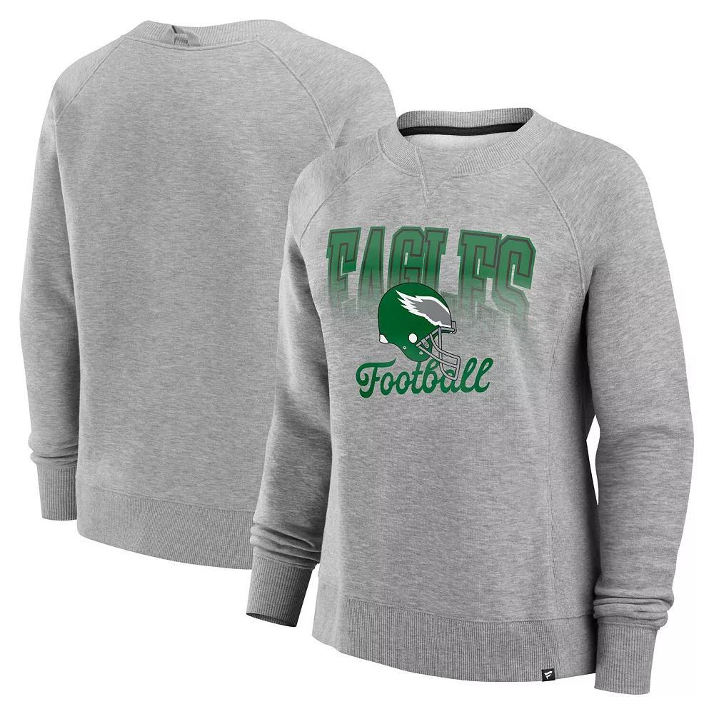 Women's Fanatics Heather Gray Philadelphia Eagles Hit Hard Fleece Pullover Sweatshirt, Size: Small, Grey Product Image