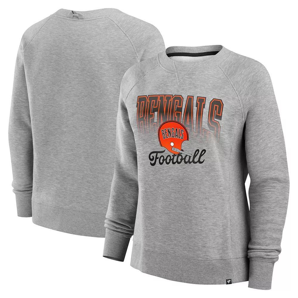 Women's Fanatics Heather Gray Cincinnati Bengals Hit Hard Fleece Pullover Sweatshirt,  Product Image