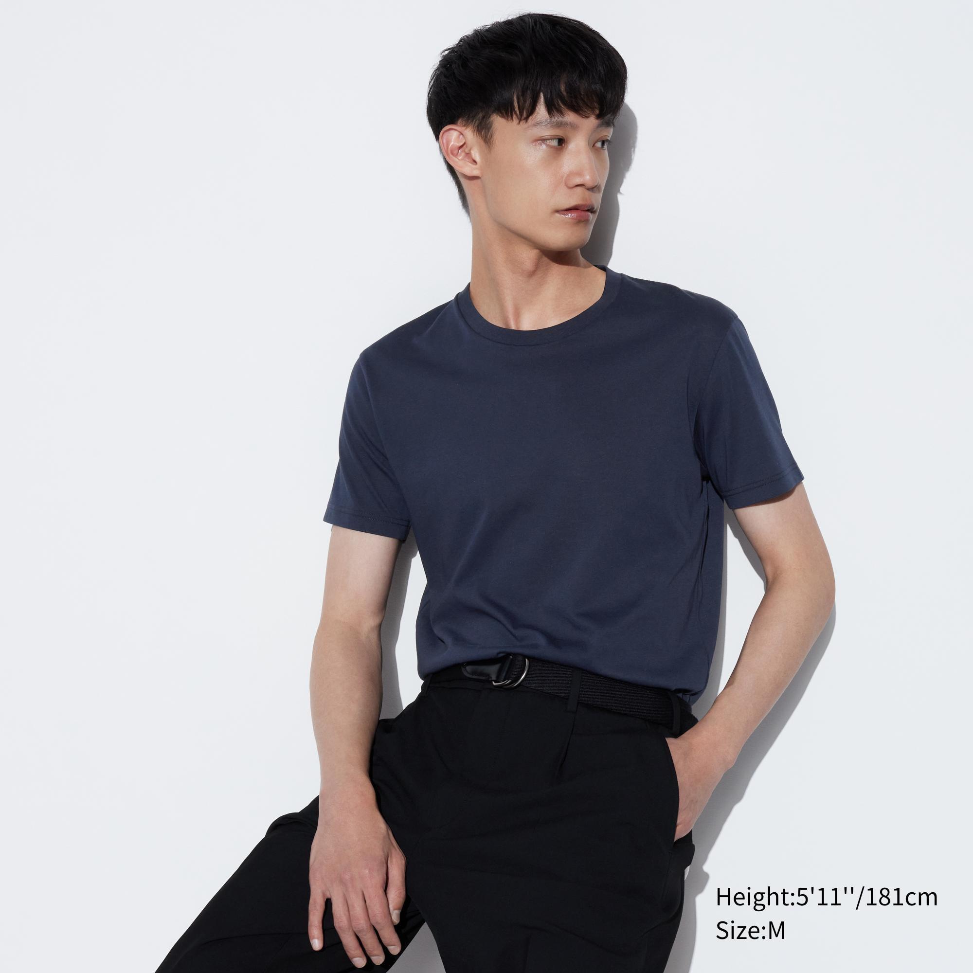 Mens Dry Color T-Shirt Navy XL UNIQLO US Product Image