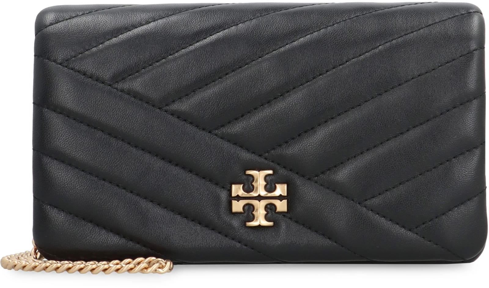 TORY BURCH Kira Leather Wallet On Chain In Black Product Image