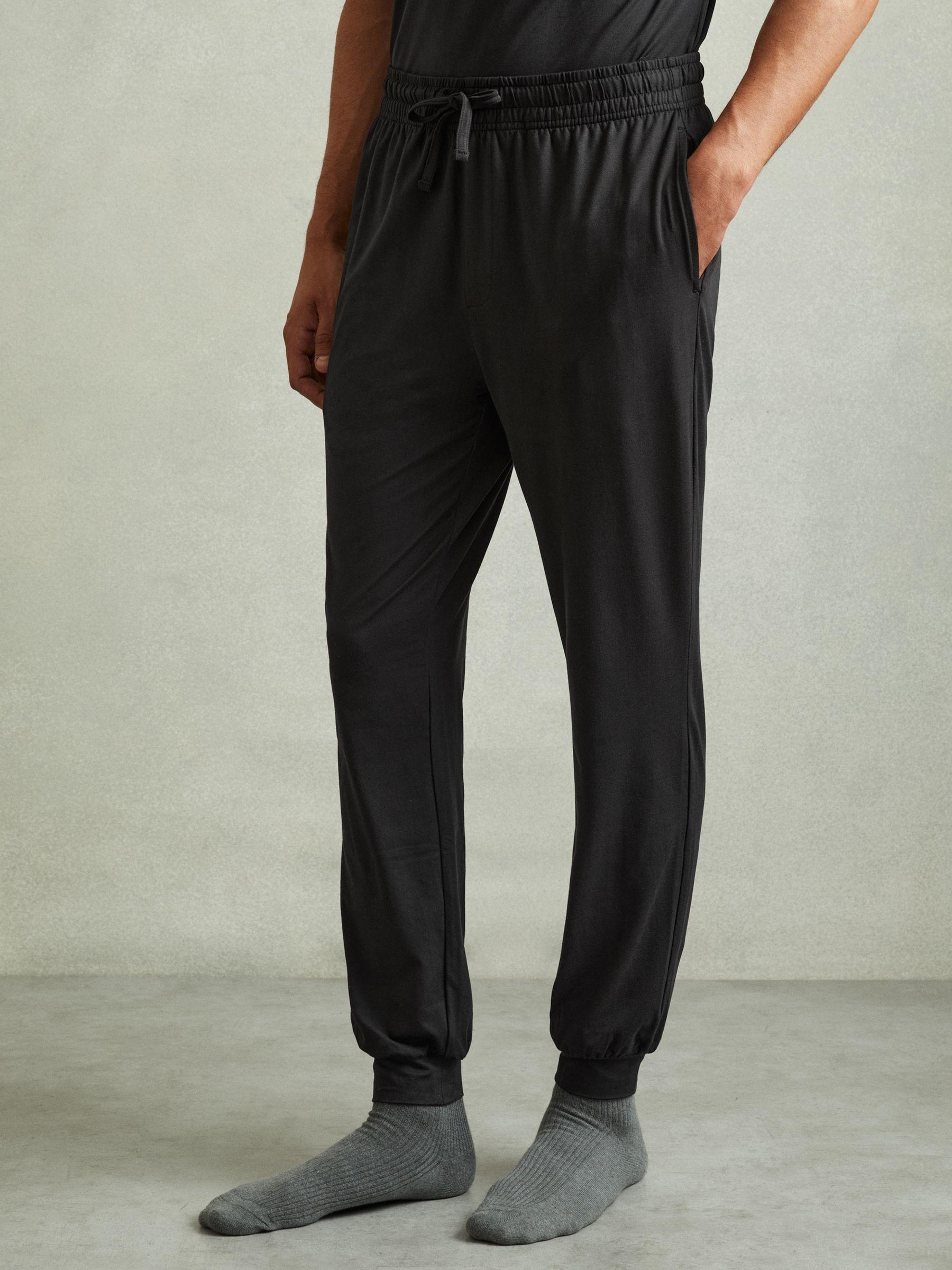 Tapered Stretch-Jersey Joggers in Black Product Image