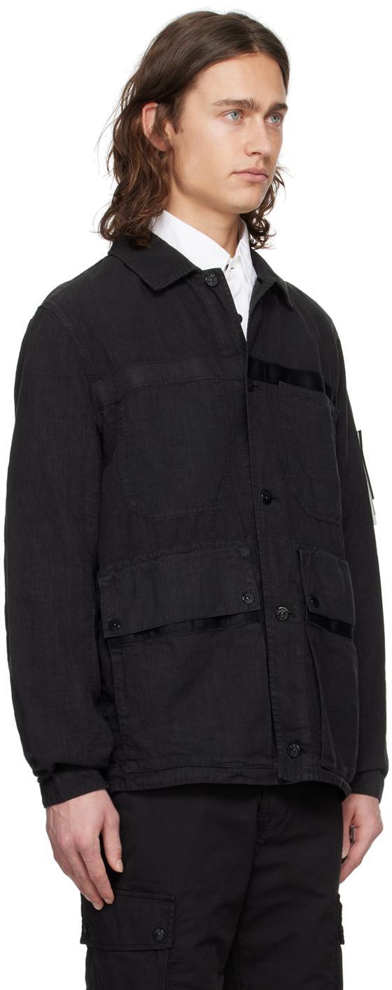 STONE ISLAND Black Multi-pocket Jacket In V0029 Black Product Image