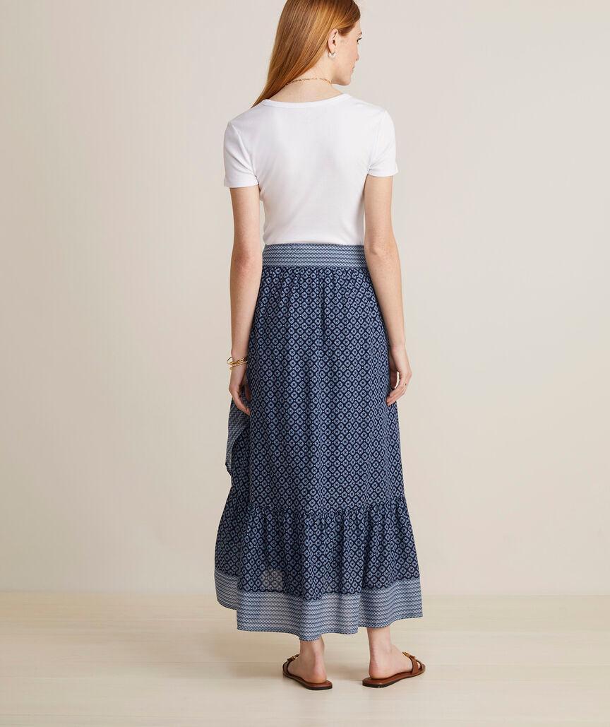 Blue Katama Tile Maxi Skirt Product Image