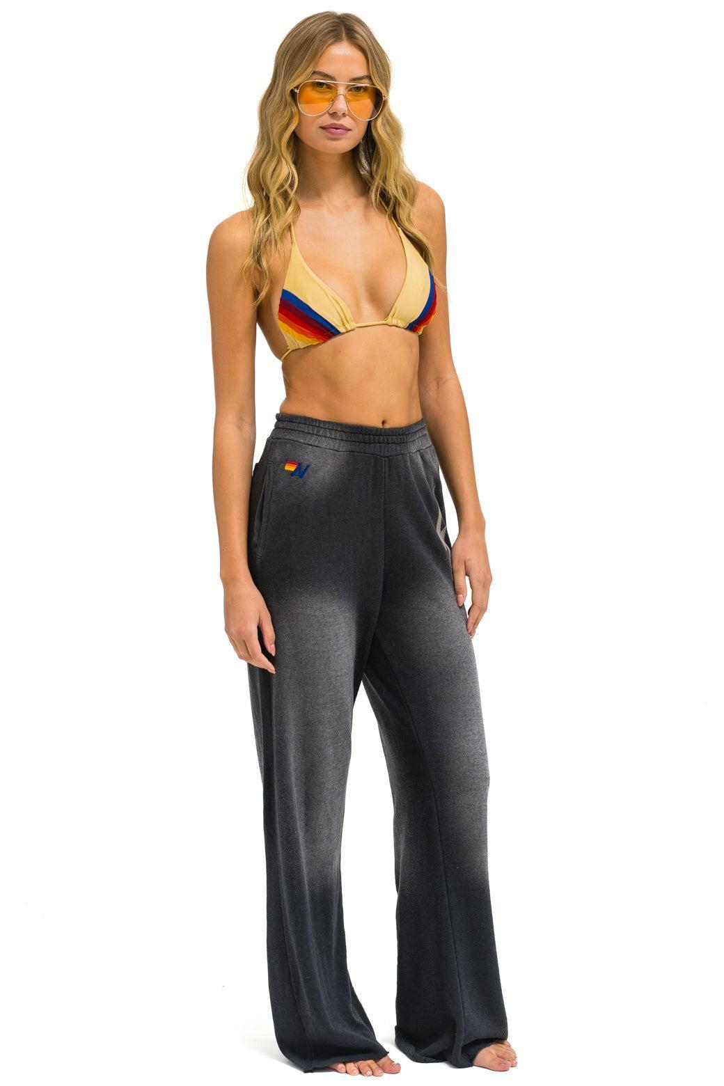 BOLT STITCH WIDE LEG POCKET SWEATPANTS - FADED SMOKE Female Product Image