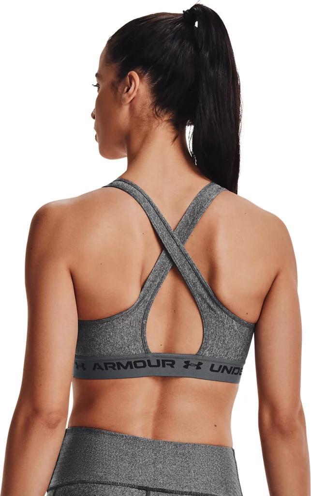 Womens Armour Mid Crossback Heather Sports Bra Product Image