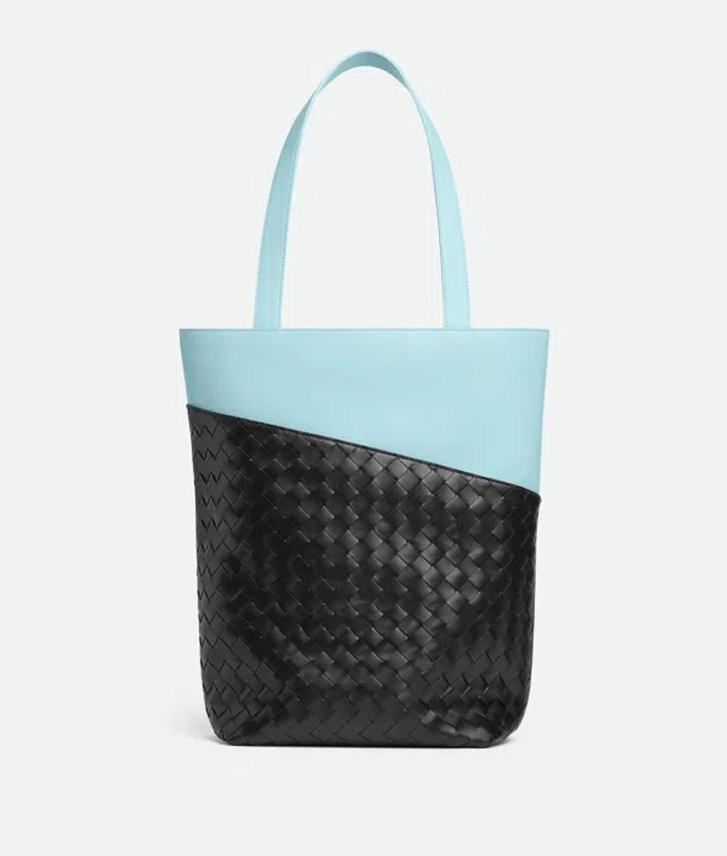 BOTTEGA VENETA Small Intrecciato Tote Bag In Black/zenith Product Image