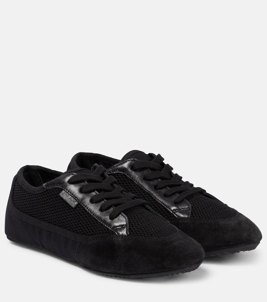 THE ROW Bonnie Suede Mesh Sneakers In Black Product Image