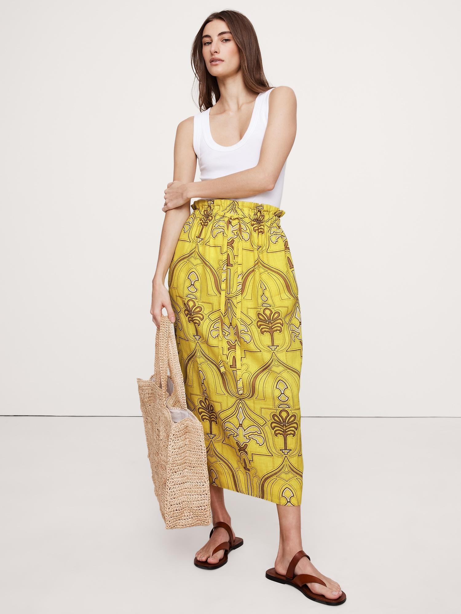 Linen Midi Skirt Product Image
