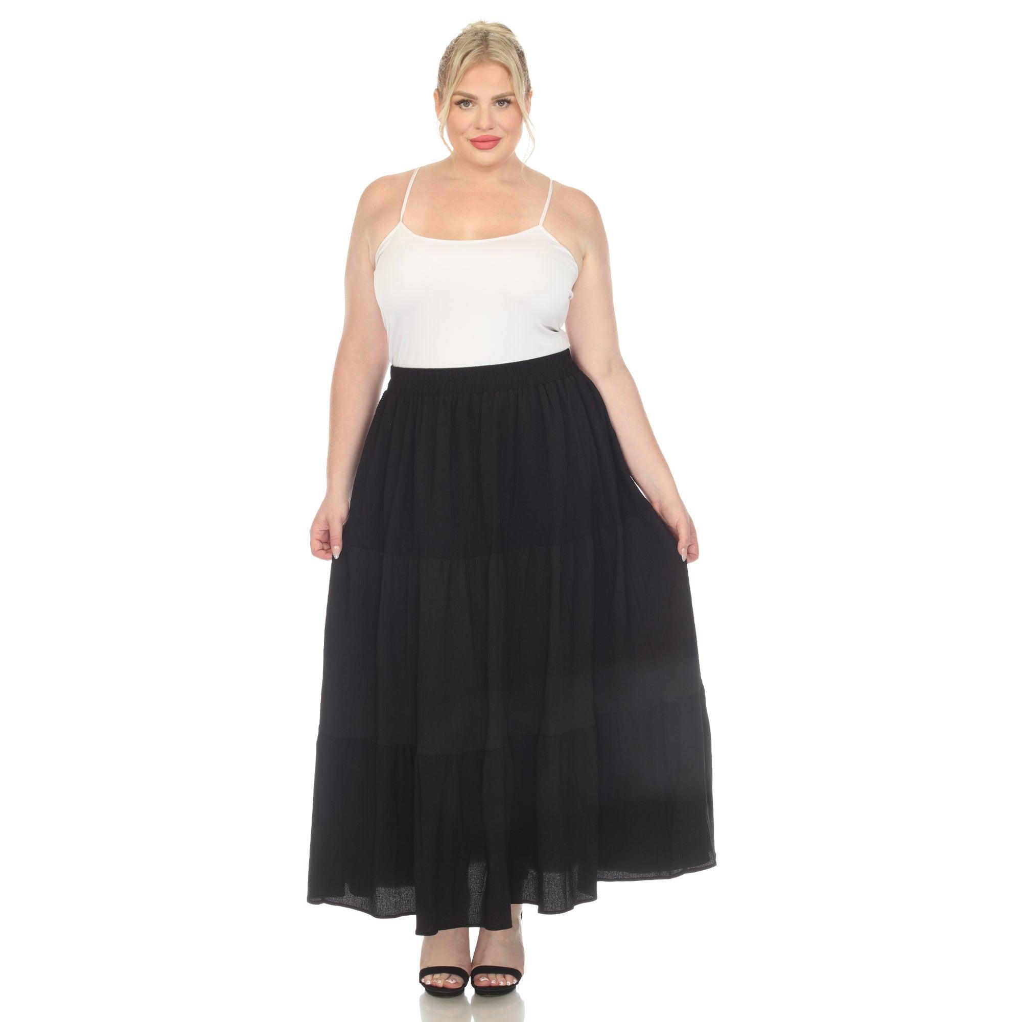 Pleated Tiered Maxi Skirt - Plus Product Image