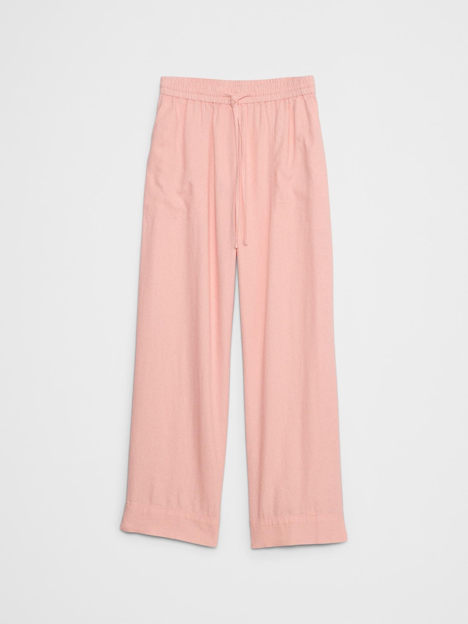 Straight Linen-Blend Pull-On Pant Product Image