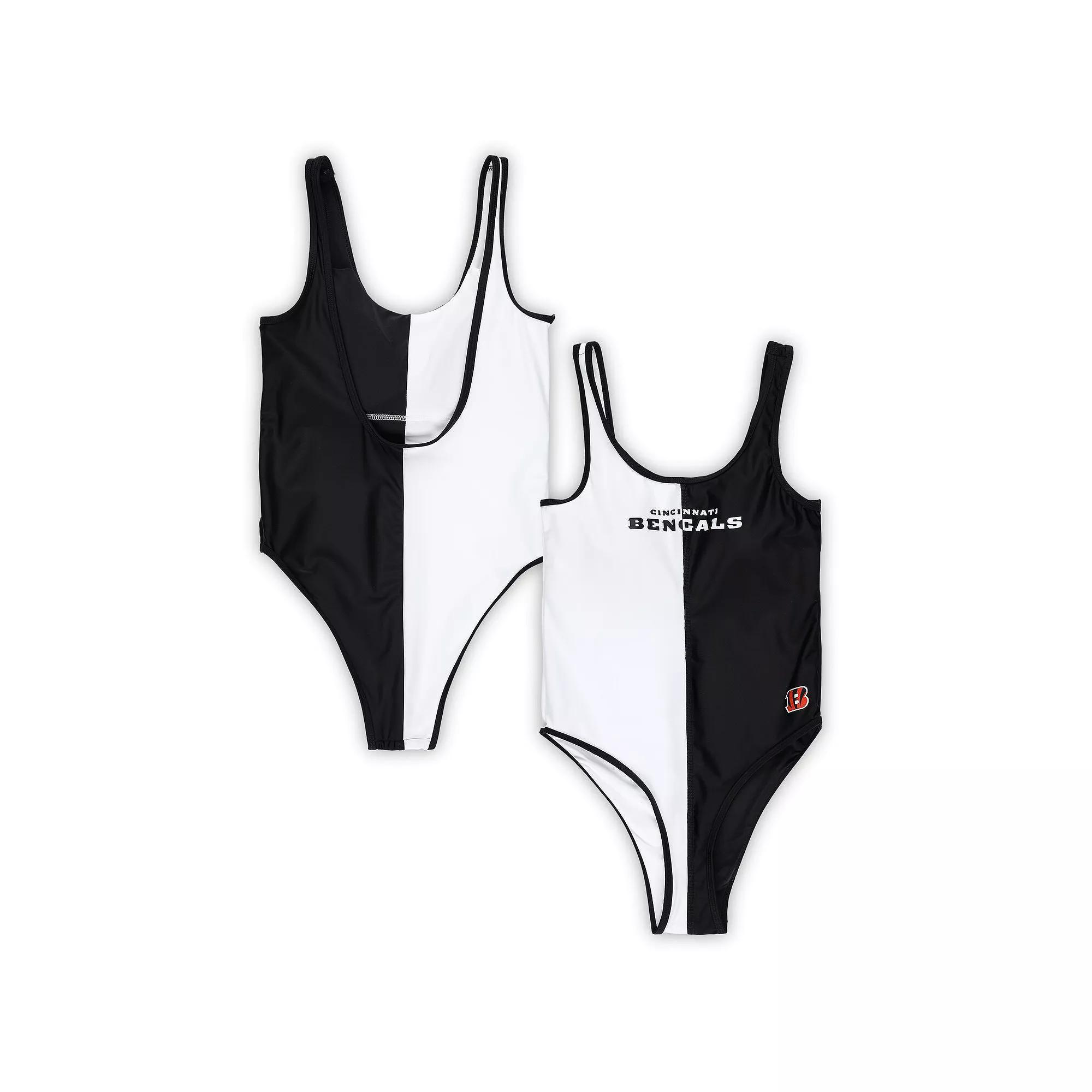 Women's G-III 4Her by Carl Banks Black/White Cincinnati Bengals Last Stand One-Piece Swimsuit, Size: XL Product Image