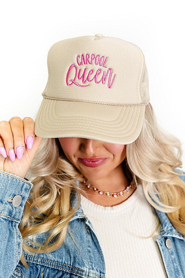 Carpool Queen Embroidered Trucker Hat Product Image