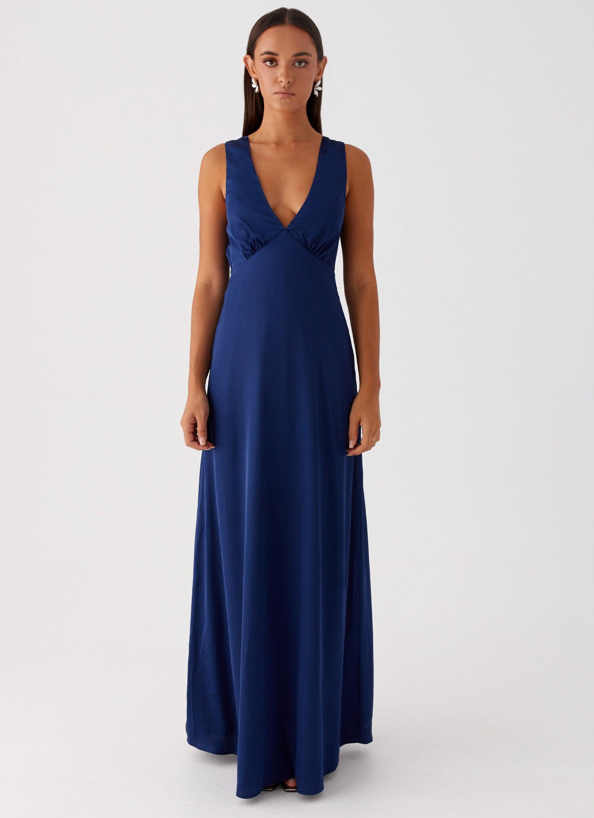 Winnie Cowl Back Maxi Dress - Navy Product Image