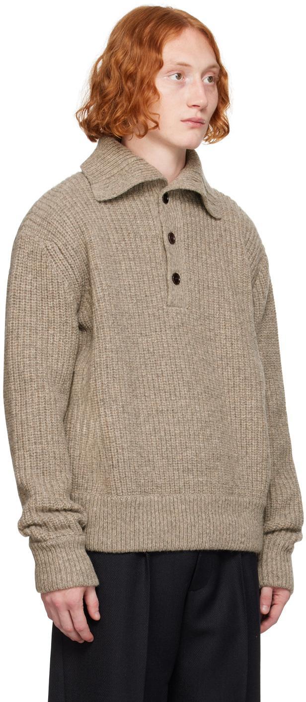 DRIES VAN NOTEN Gray Virgin Wool Polo In 813 Grey Melange Product Image