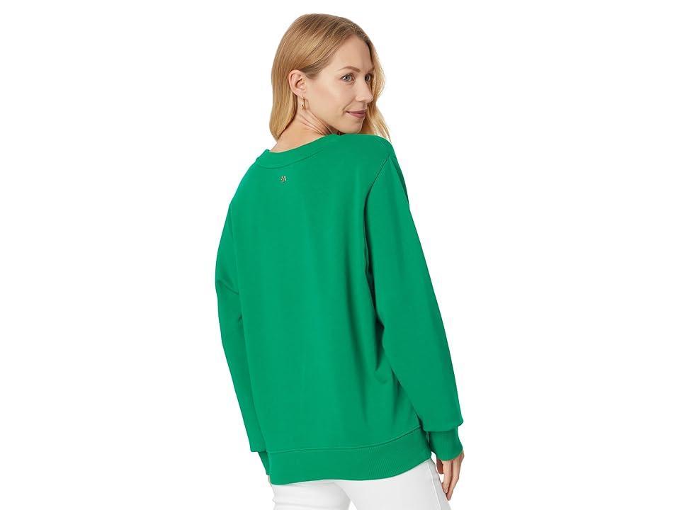 Lilly Pulitzer Ballad Long Sleeve Sweatshirt (Fiddle Leaf Palm Trees) Women's Sweater Product Image