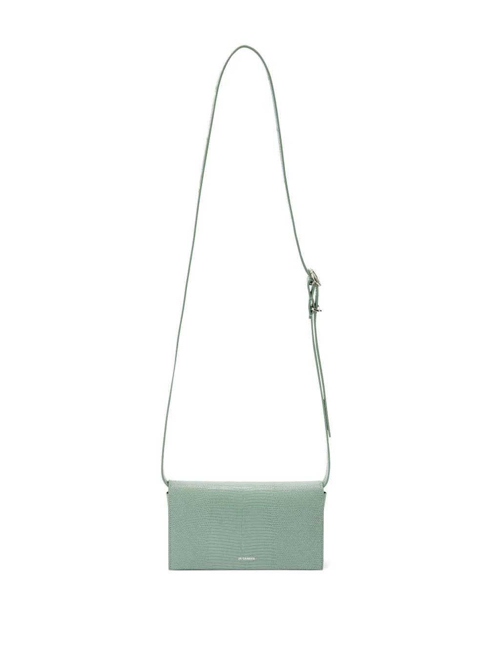 JIL SANDER All-day Snakeskin-effect Shoulder Bag In Green Product Image