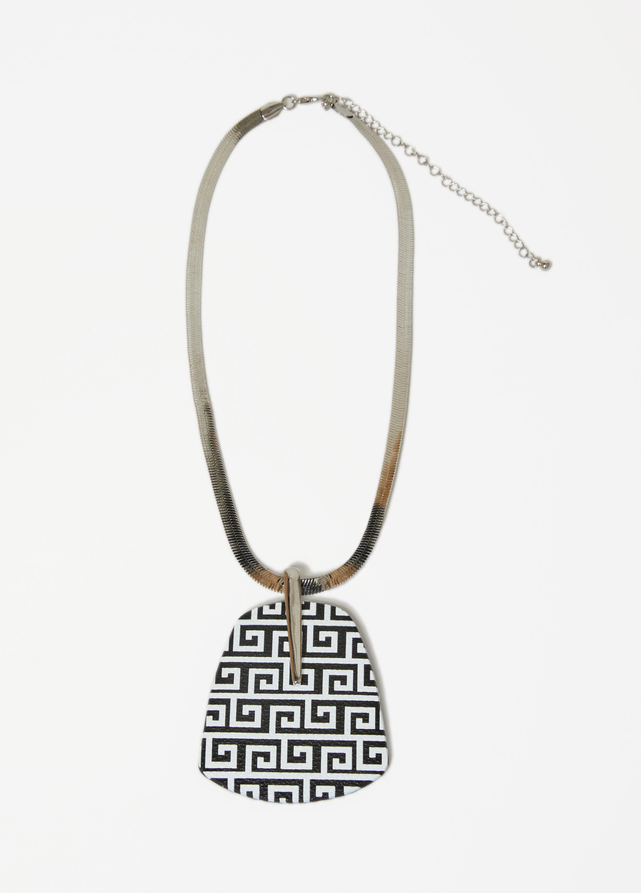 Geo Print Faux Leather Necklace Product Image