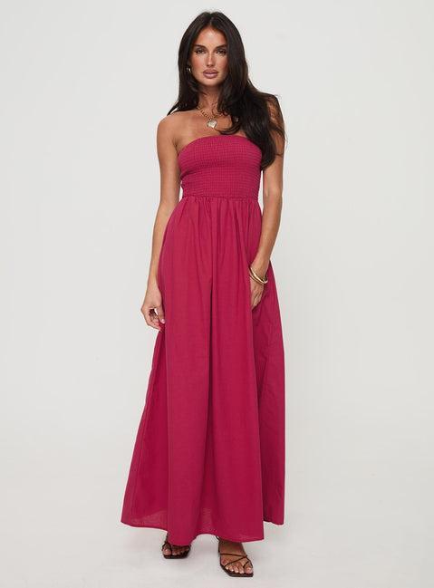 Dayona Strapless Maxi Dress Red Product Image