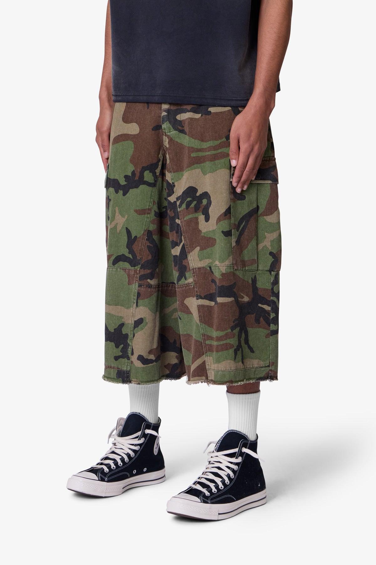 Extra Long Cargo Shorts - Camo Product Image