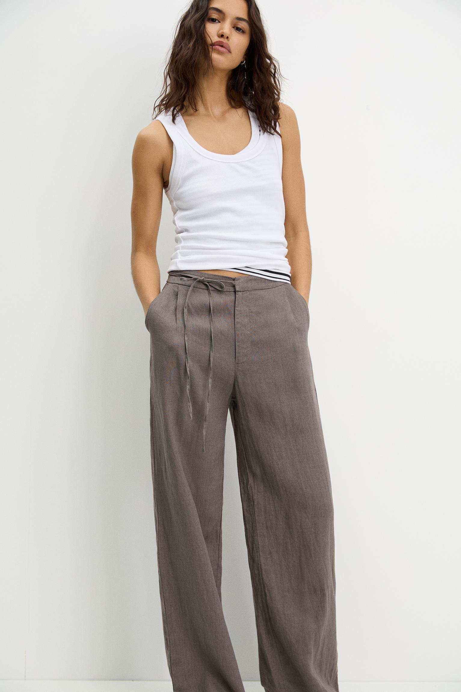 100% linen pants Product Image