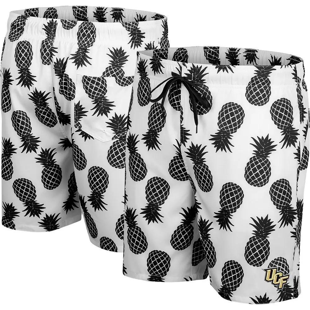Men's Colosseum White UCF Knights Pineapples Swim Shorts, Size: Medium Product Image