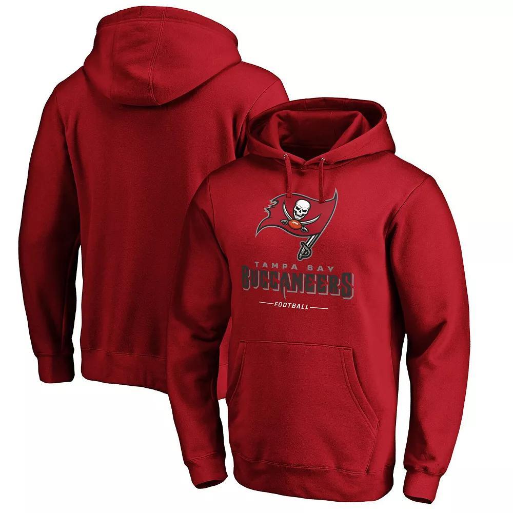 Men's Fanatics Branded Red Tampa Bay Buccaneers Big & Tall Team Logo Lockup Pullover Hoodie,  Product Image